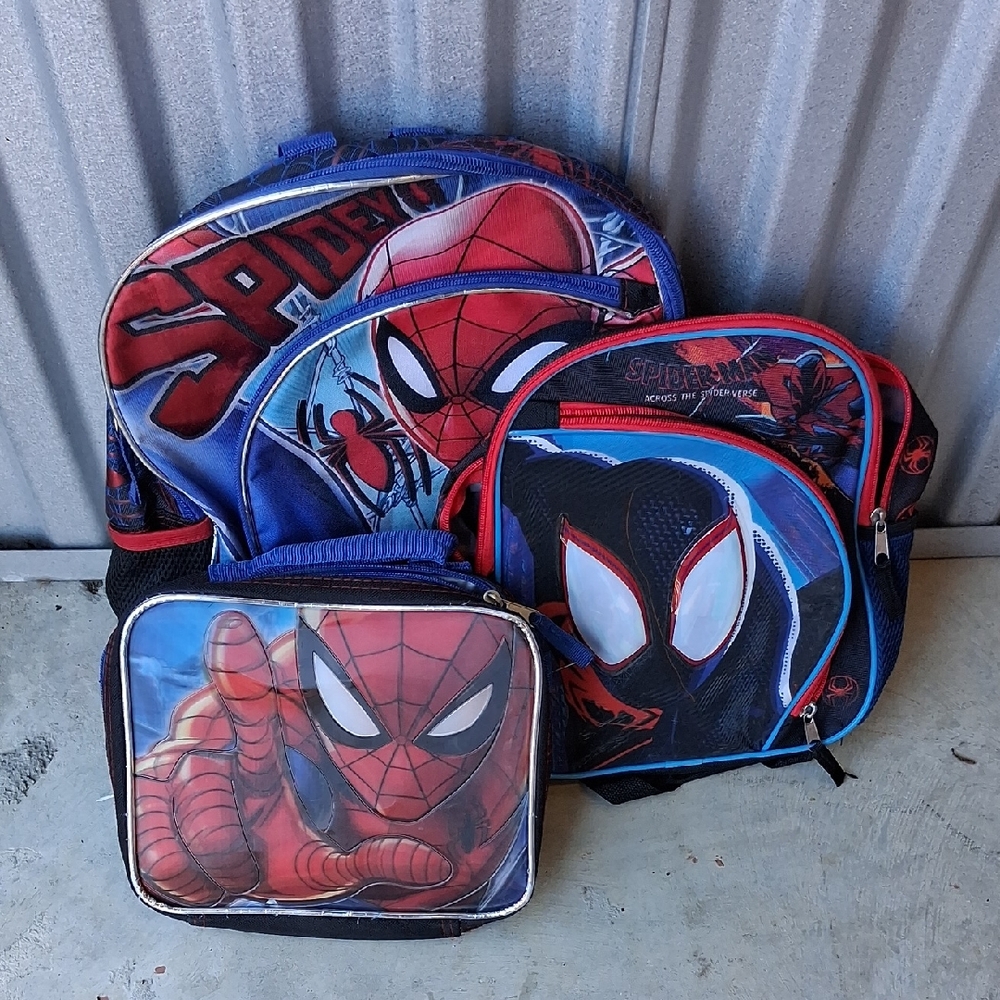 Spider-Man Kids Backpack and Lunchbox Set - Blue and Red